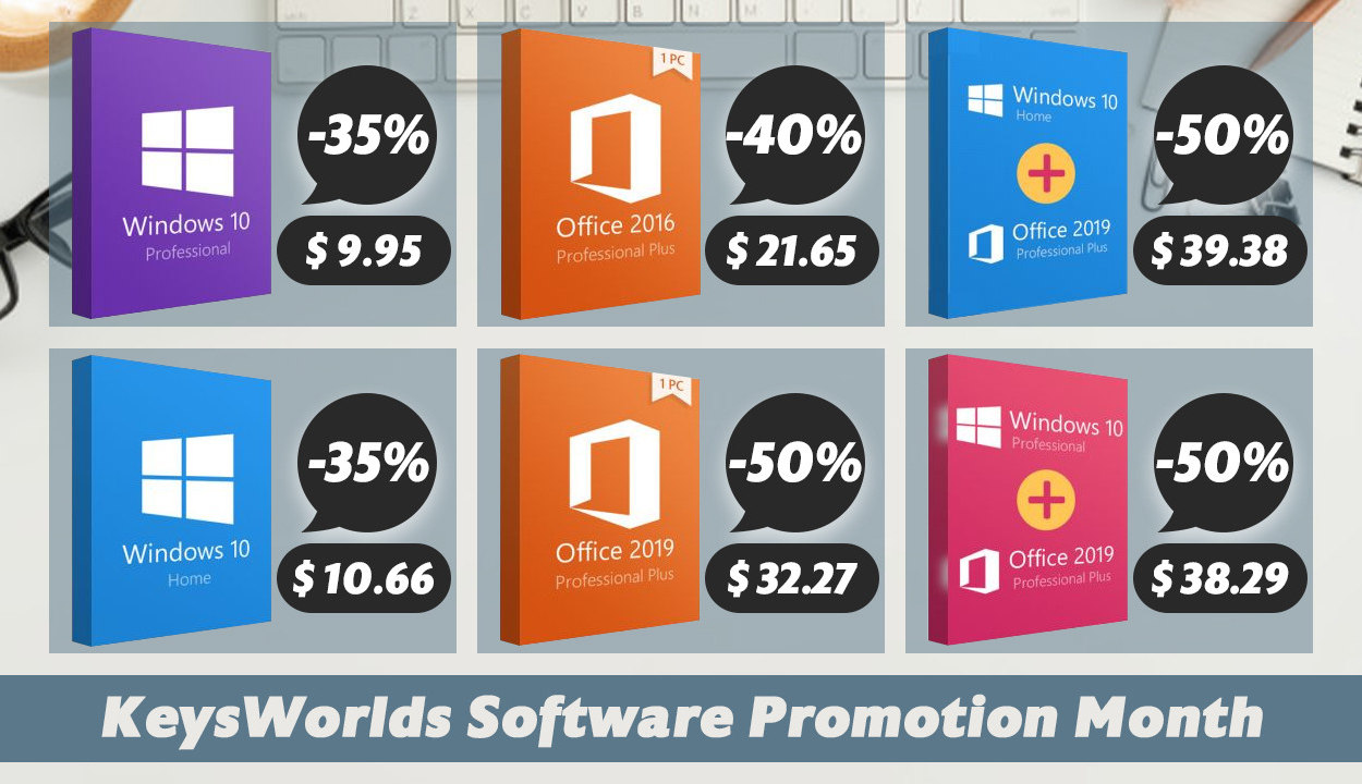 Инструменты для работы из дома: месяц скидок на Windows и Office в Keysworlds