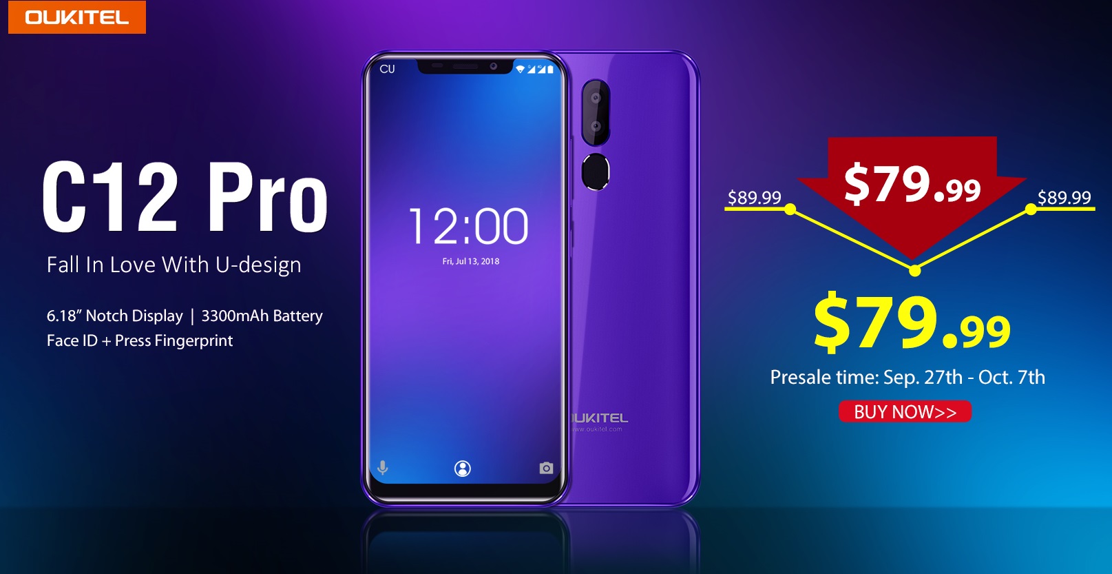 Смартфон OUKITEL C12 Pro на на Aliexpress всего за $79,99 OUKITEL C12 Pro flash sale on aliexpress.jpg