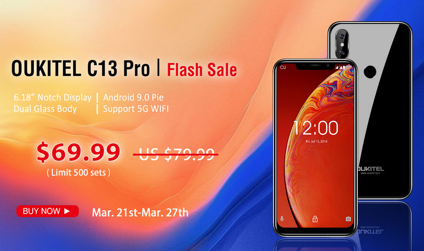 OUKITEL C13 Pro с модным дизайном на распродаже Banggood за $69.99 OUKITEL C13 Pro с модным дизайном на распродаже Banggood за $69.99