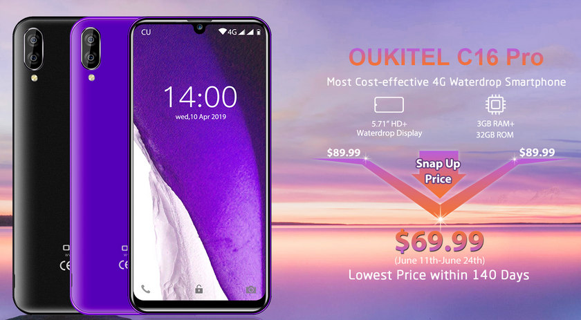 Бюджетник OUKITEL C16 Pro с тонкими рамками можно купить всего за $69.99 Бюджетник OUKITEL C16 Pro с тонкими рамками можно купить всего за $69.99