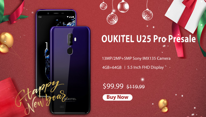 Oukitel U25 Pro: способный бюджетник всего за $99.99 на предзаказе OUKITEL U25 Pro New Year Sale.jpg