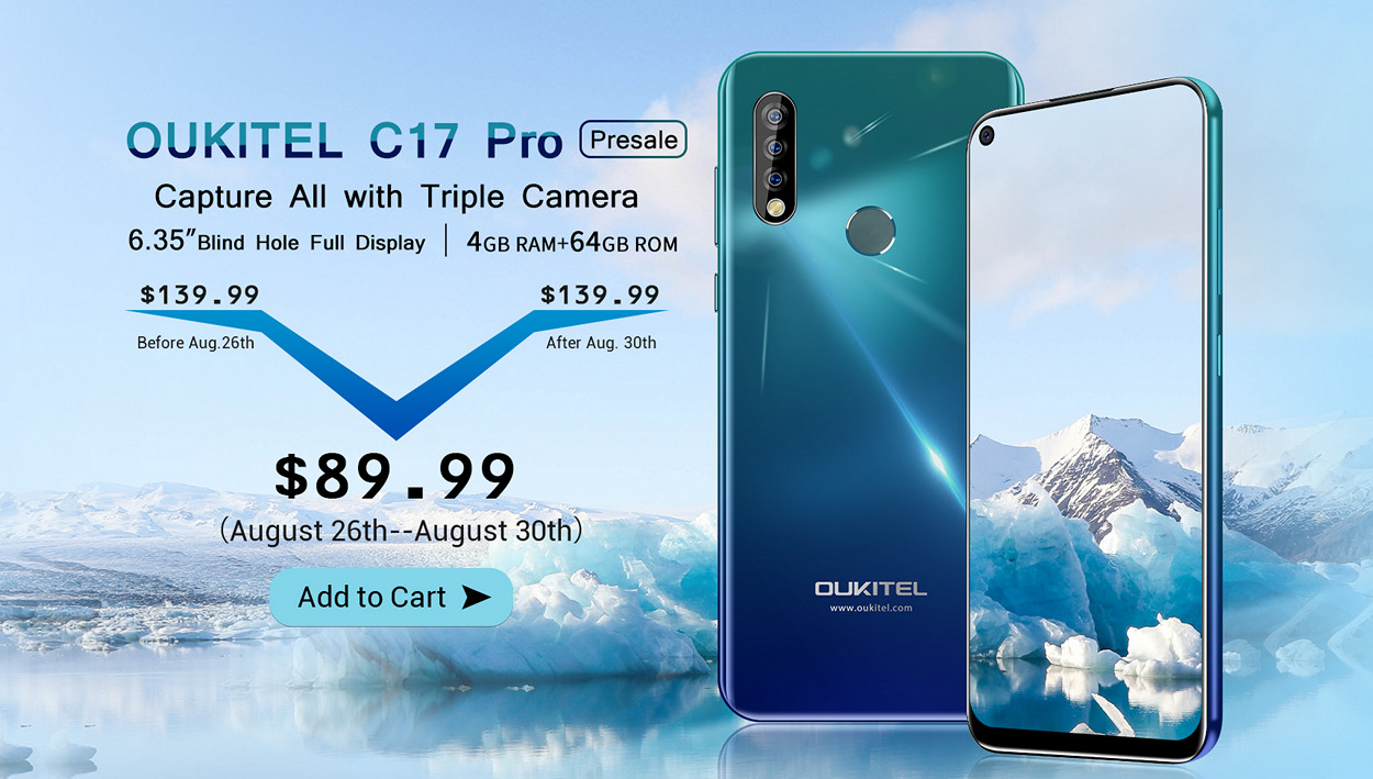 OUKITEL C17 Pro с тройной камерой оценили в $89.99. В продаже с 26 августа
