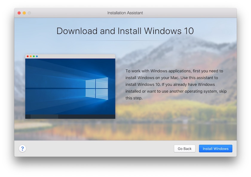Такое окно появится перед вами после первого запуска Parallels Desktop 13
