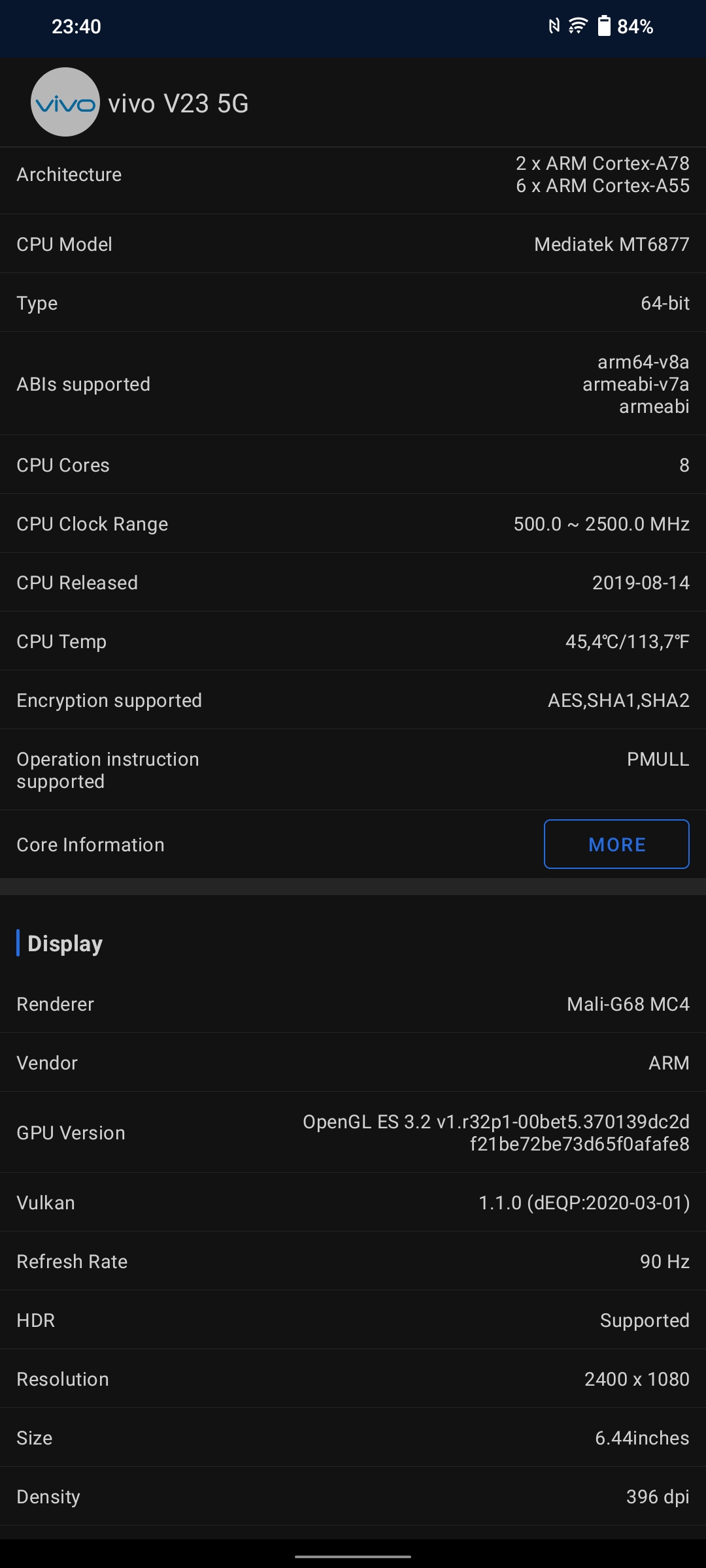 Vivo V23 5G : le premier smartphone à changement de couleur au monde-98