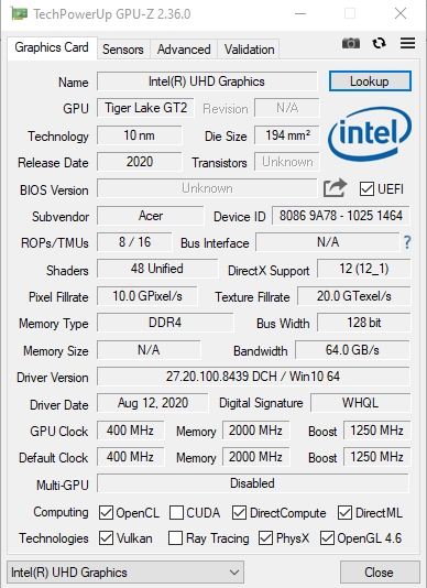 Обзор Acer Aspire 5: самый доступный ноутбук с Intel Tiger Lake, IPS-дисплеем и дискретной графикой-36