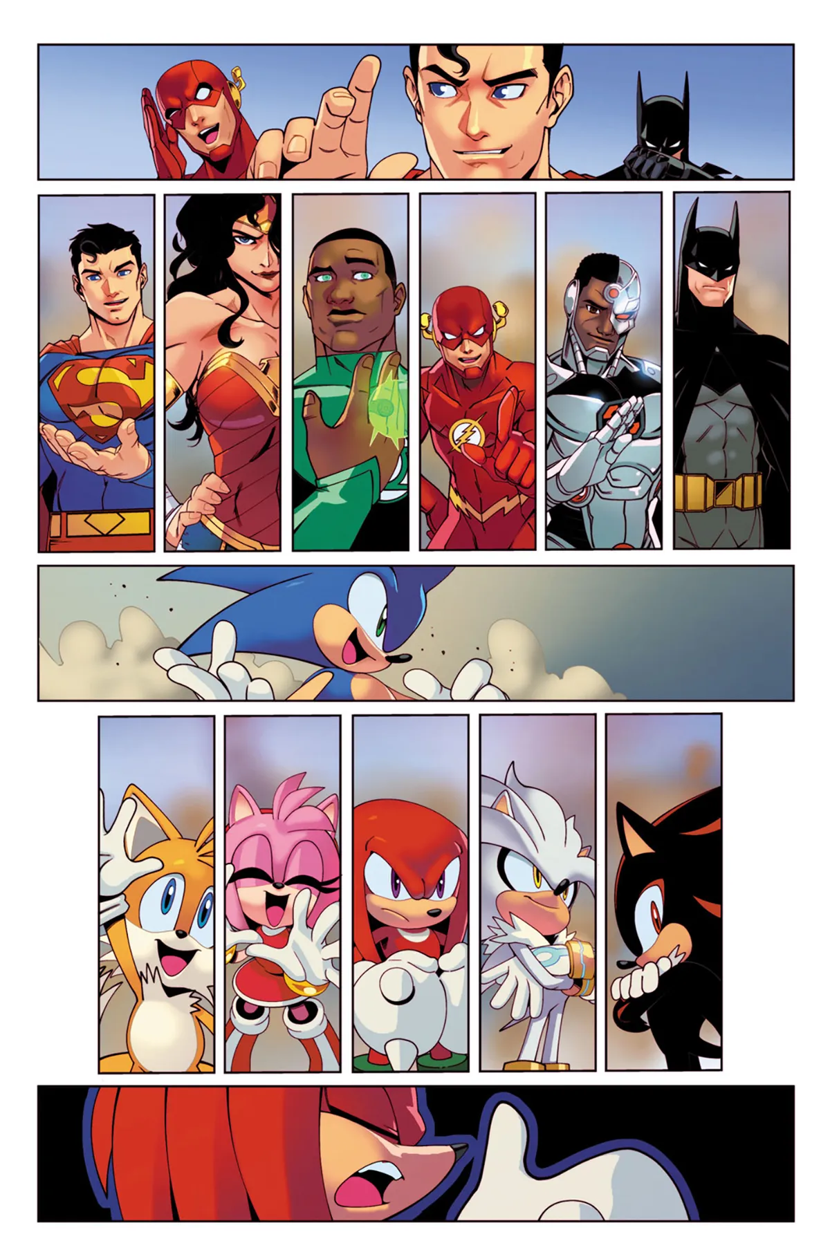 DC X Sonic the Hedgehog comic book characters