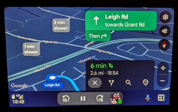 An example of the new Google Maps interface