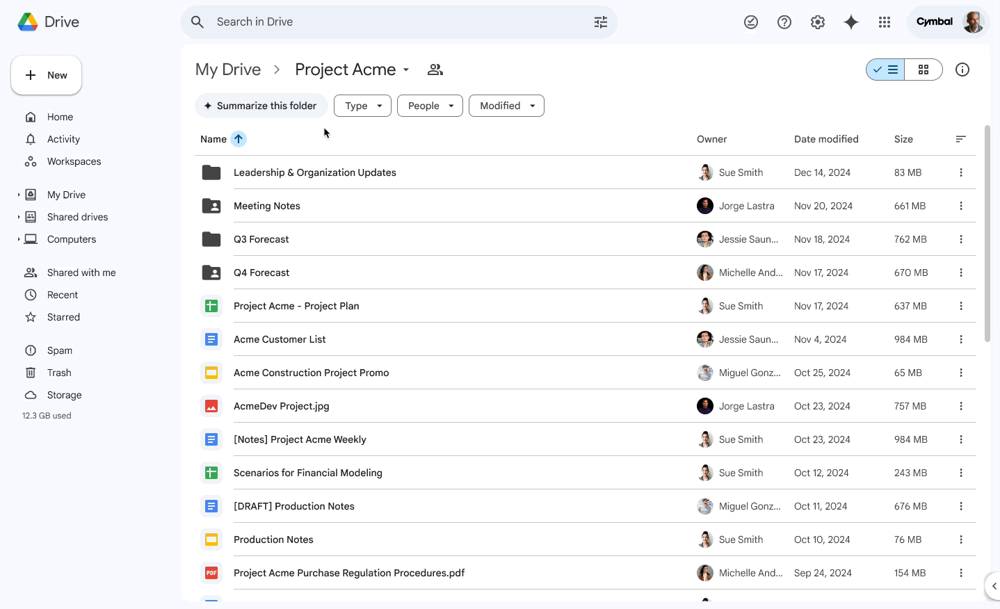 An illustration of the new Gemini feature for Google Drive