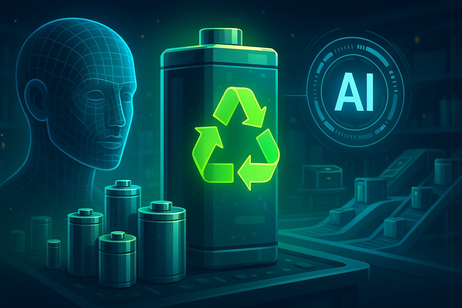 Une image illustrant l'utilisation de l'IA dans le développement et le recyclage des batteries