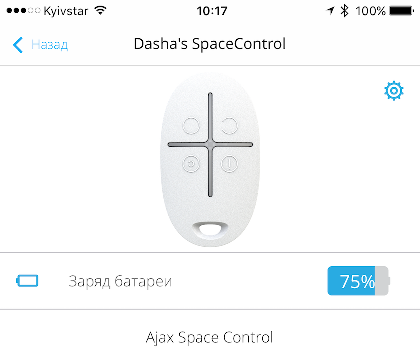 За три месяце использования SpaceControl батарея в обоих брелоках разрядилась на четверть