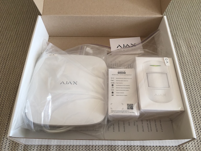 Opened box with Ajax StarterKit