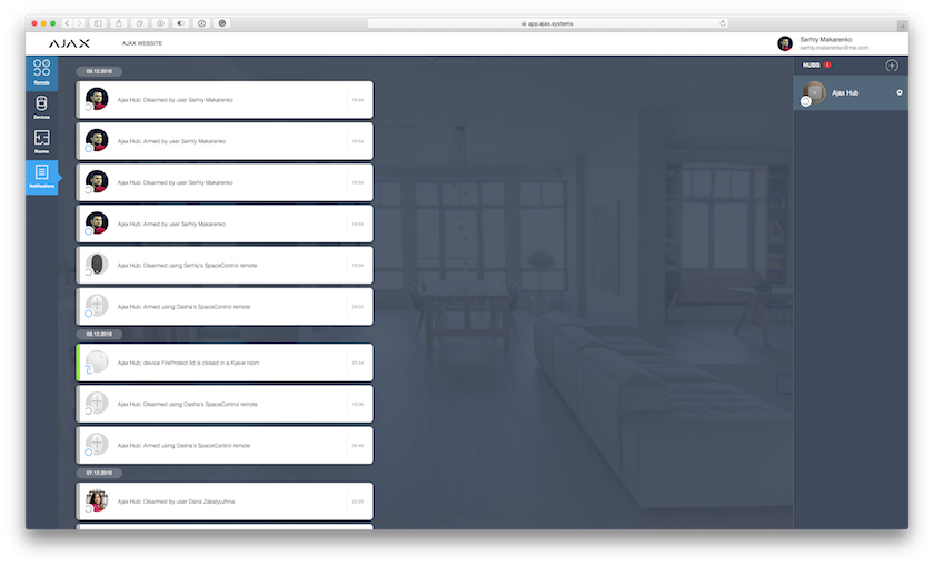 Tab with notifications