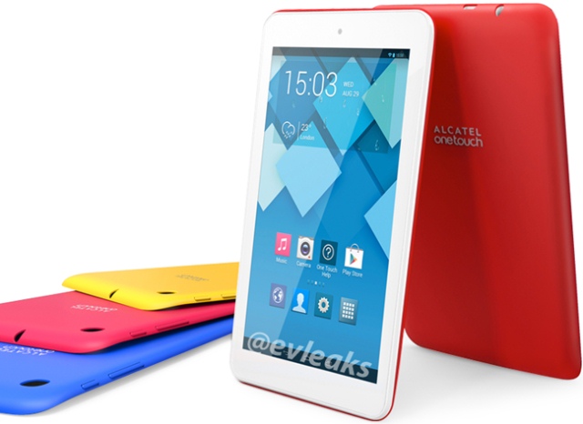 Пресс-фото 7-дюймового планшета Alcatel One Touch Pop 7 со сменными задними панелями