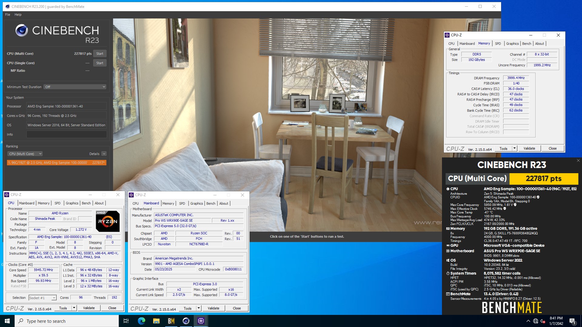227 818 points in Cinebench
