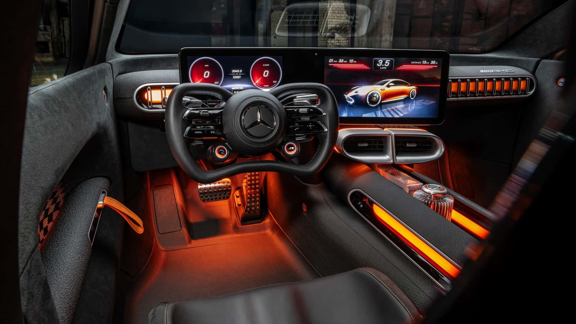 Gros plan intérieur du concept Mercedes-AMG GT XX