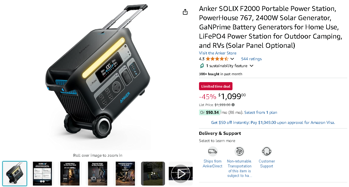 Anker SOLIX F2000 Portable Power Station