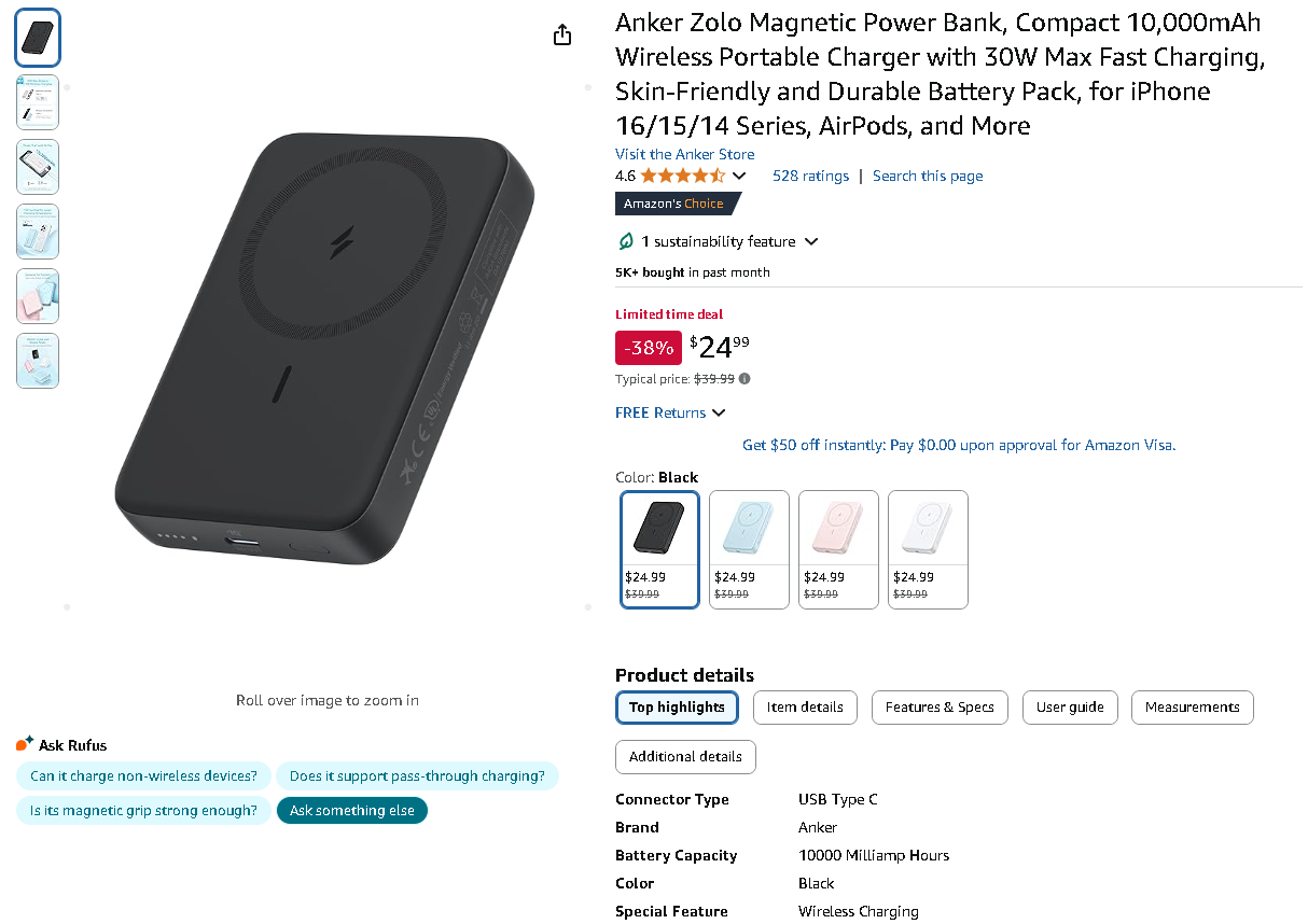 Anker Zolo Power Bank Screenshot of the Anker Zolo Power Bank