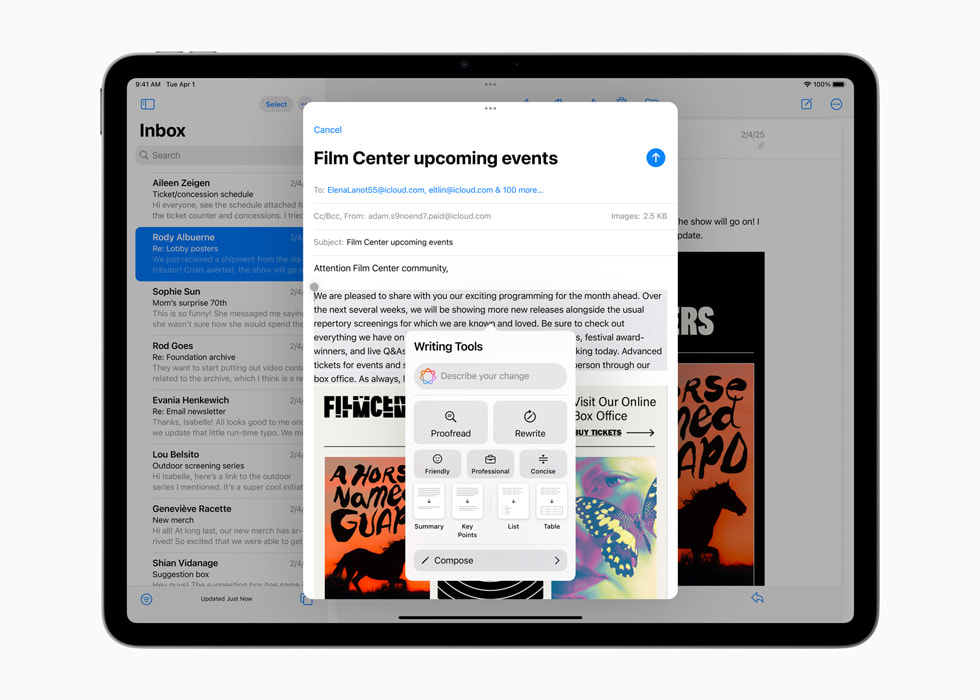 Apple iPad Air with intelligent writing tools