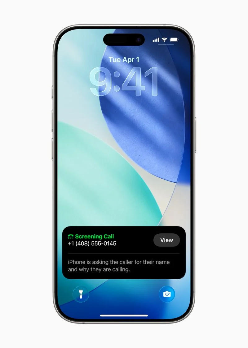 Apple Intelligence Call Screening demonstration