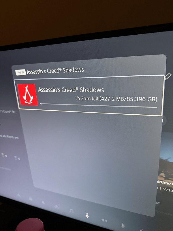 Assassin's Creed Shadows installation file size