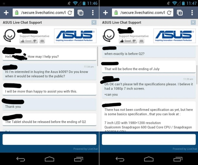 Предположительные характеристики следующего поколения Asus Google Nexus 7 (K009)-2