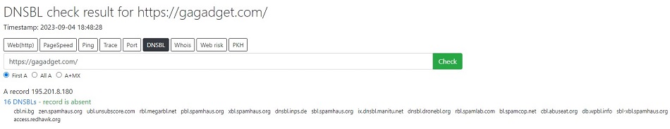 Blacklist IP Address Check Blacklist IP Address Check