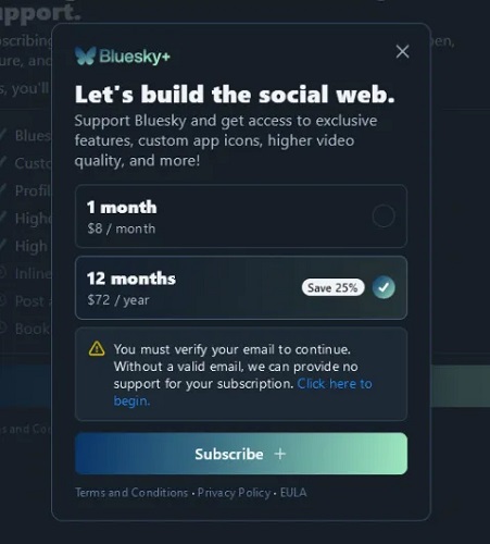 Bluesky+ subscription mock-up - image 1
