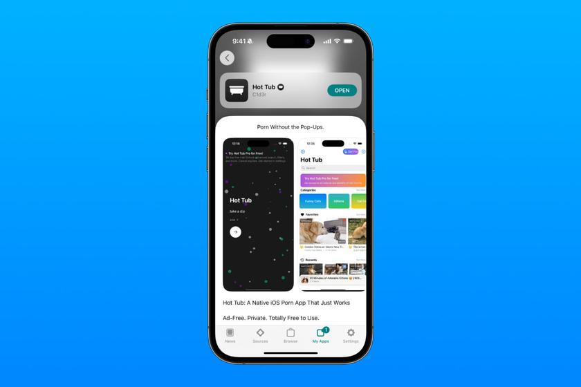 Hot Tub app in the AltStore PAL store
