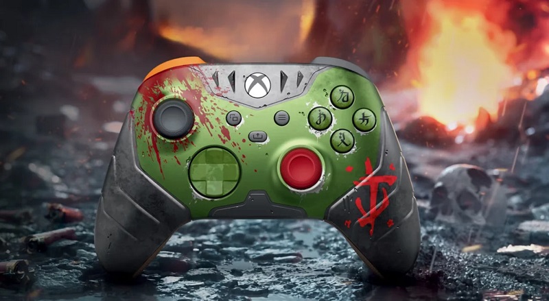 Беспроводной контроллер Xbox в стилистике DOOM: The Dark Ages