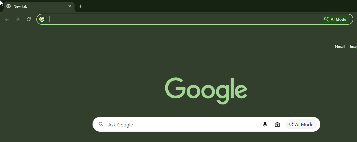 Нова стартова сторінка Google Chrone