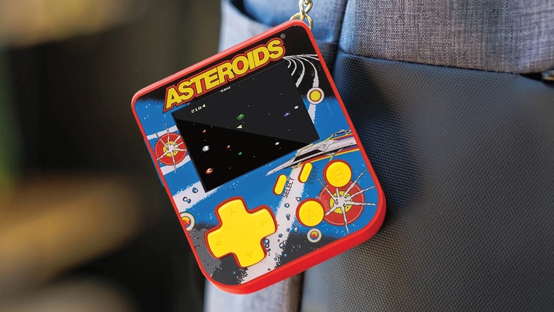 Retro gaming accessory on a rucksack