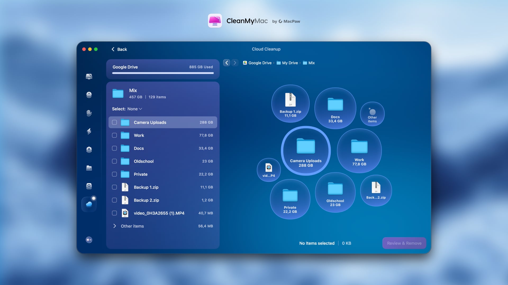 The work of CleanMyMac Cloud Cleanup. Illustration: MacPaw
