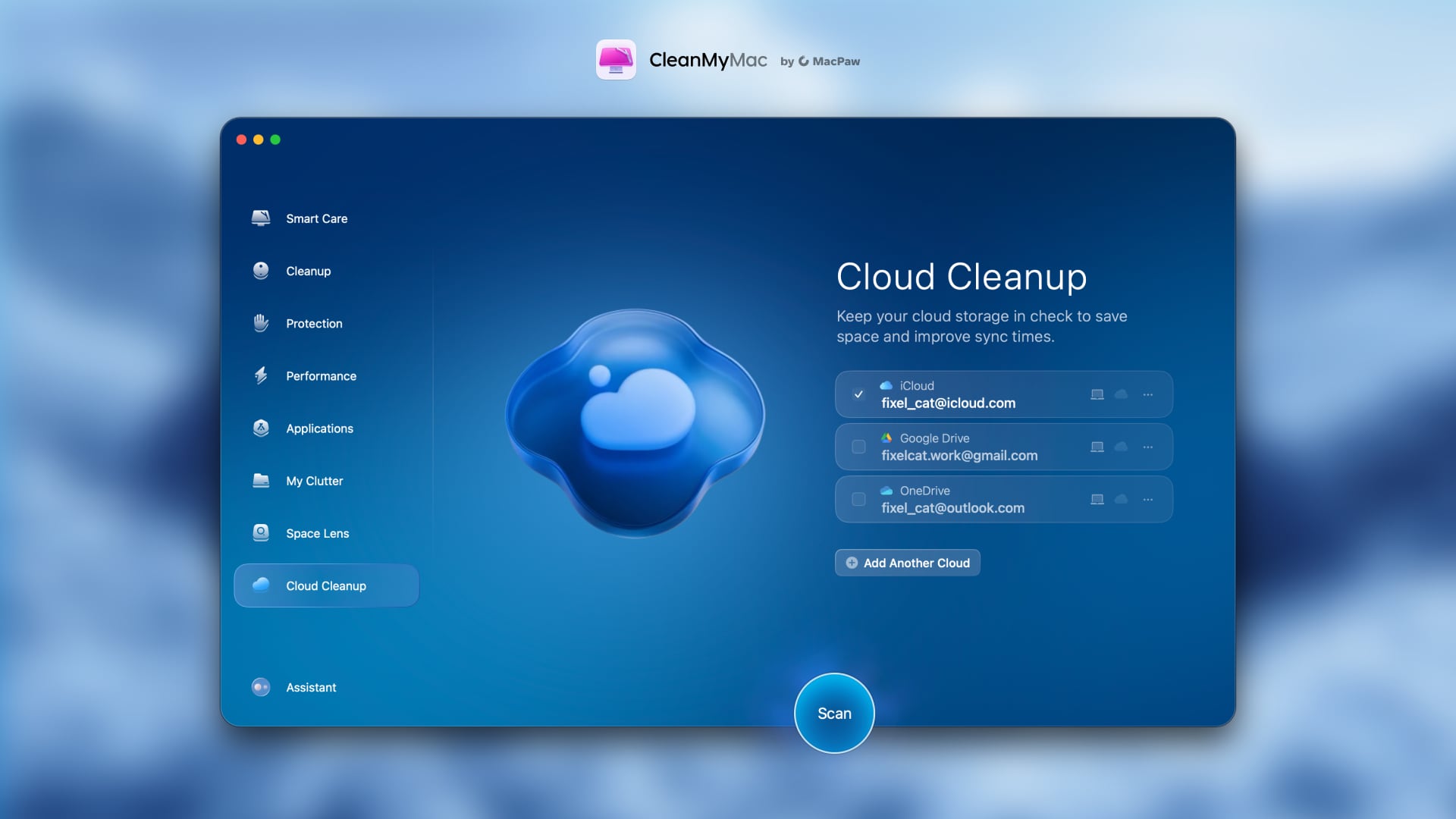CleanMyMac Cloud Cleanup - Scan for cloud services