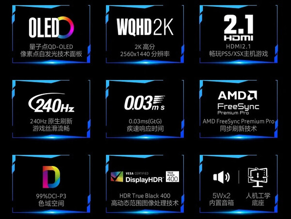 Acer Predator X27U X1 interface from the bottom