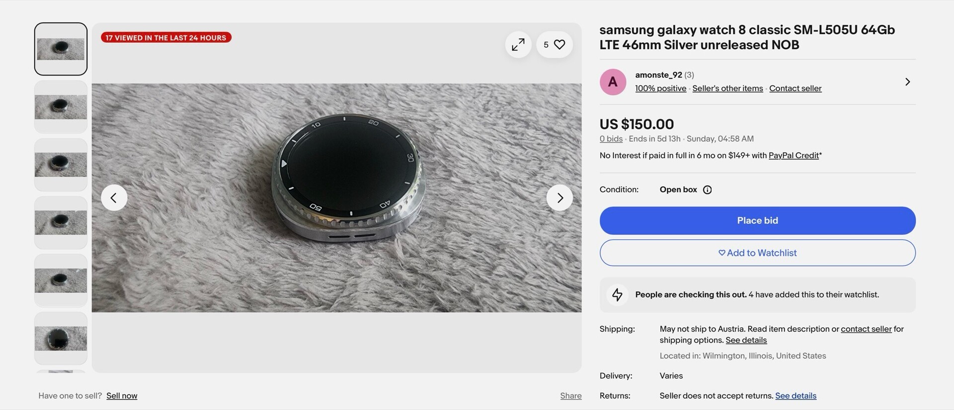 Samsung Galaxy Watch 8 Classic з’явився на eBay
