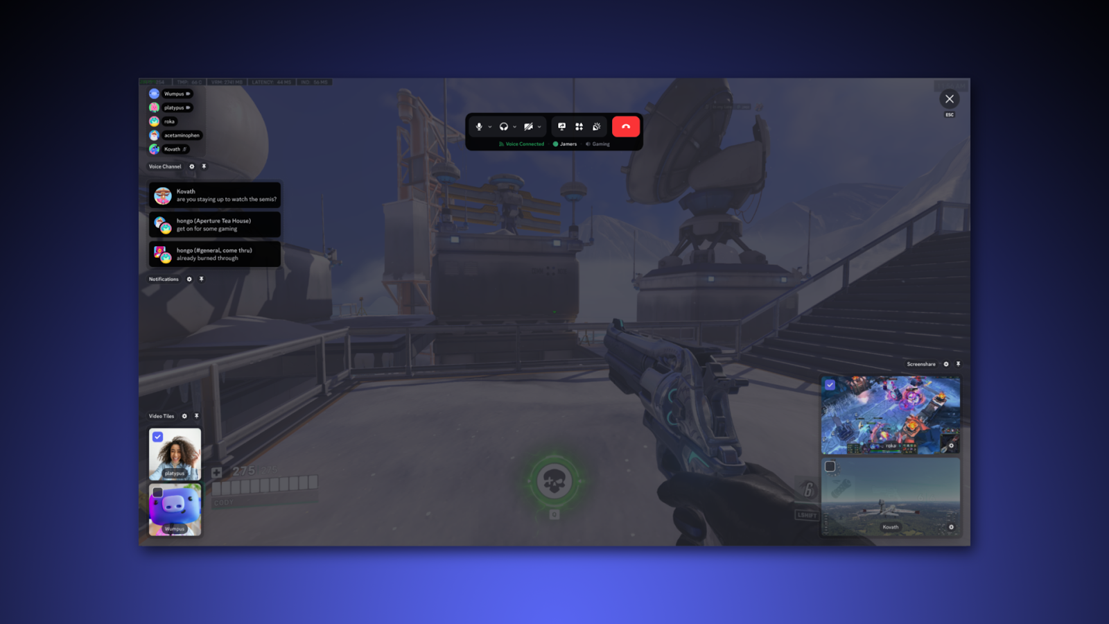 New Discord output above the game (overlay)