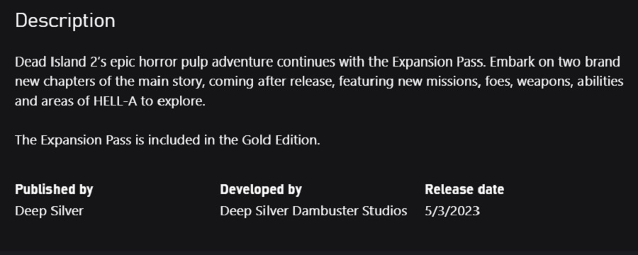 L'aventure dans les ruines de Los Angeles n'est pas terminée ! La page du Pass d'Expansion pour Dead Island 2 dévoilée sur le Microsoft Store -2