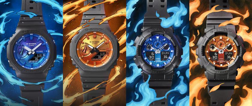 G-Shock Flame Inside watch with blue gradient