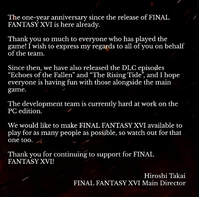 Final Fantasy XVI developers hinted about porting the game to Xbox and reminded about the imminent release of the PC version of the action game-2