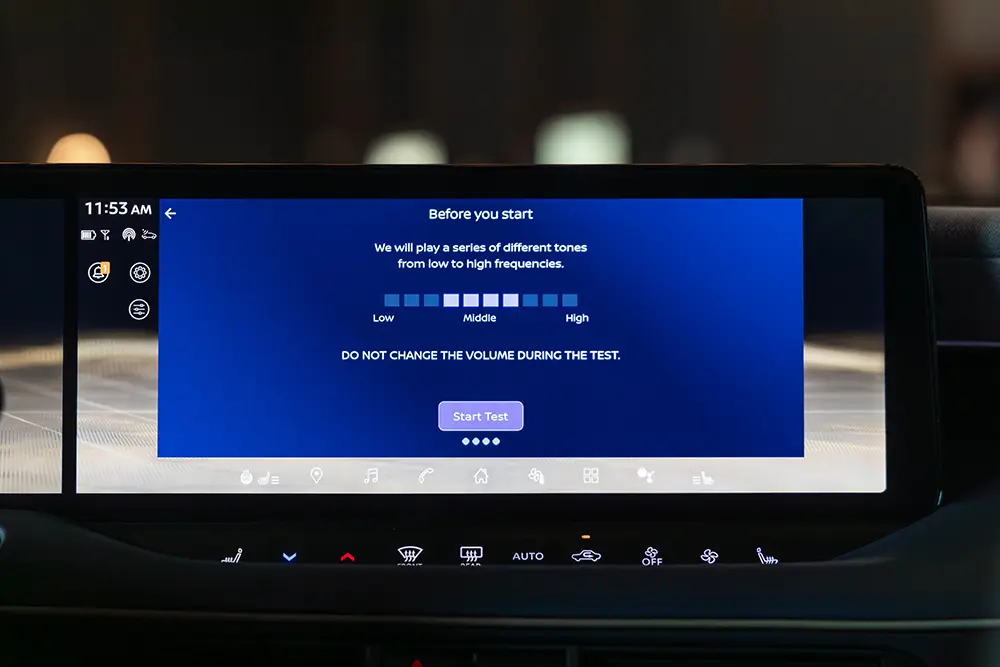 Экран настройки эквалайзера в приложении Personalized Sound от Nissan