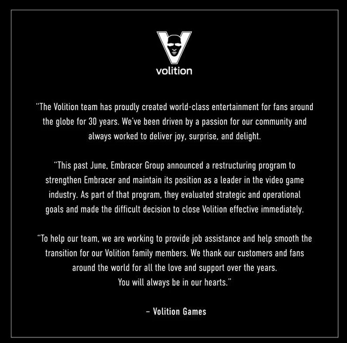Volition, the studio behind the Saints Row series of games and Red Faction shooters, has announced its closure-2
