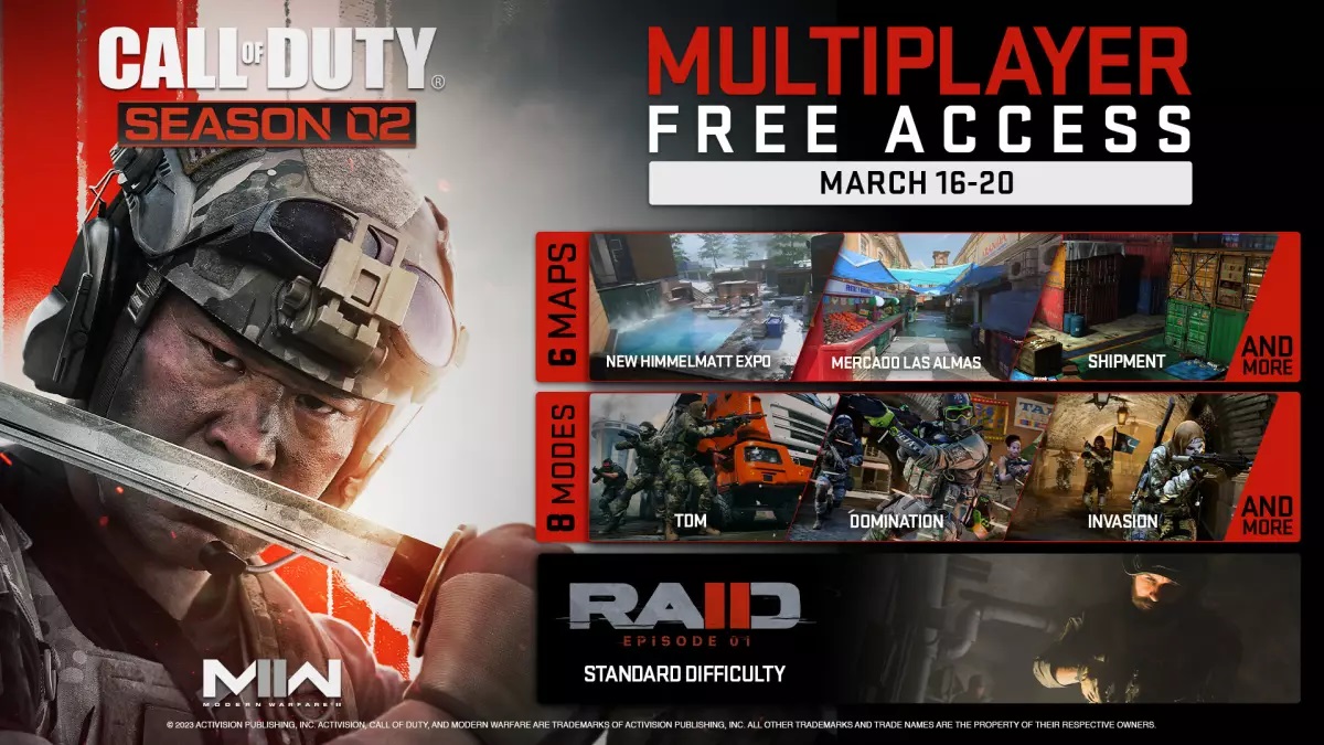 Free Call of Duty: Modern Warfare II weekend: online modes will be available to all from March 16 to 20