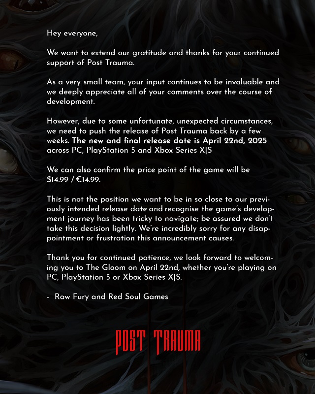 Post Trauma - game cover
