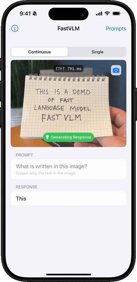 FastVLM image processing - handwritten text