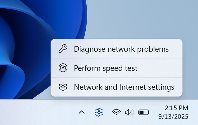 Windows 11 Wi-Fi options menu