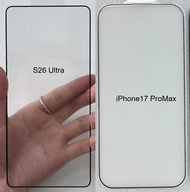 Фото захисних стекол S26 Ultra і iPhone 17 Pro Max
