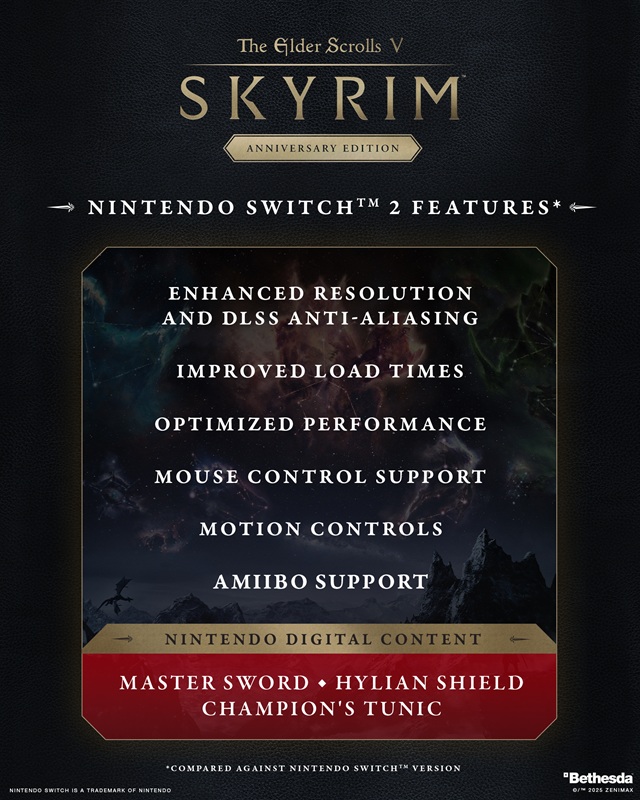 Screenshot of the game Skyrim on Nintendo Switch 2