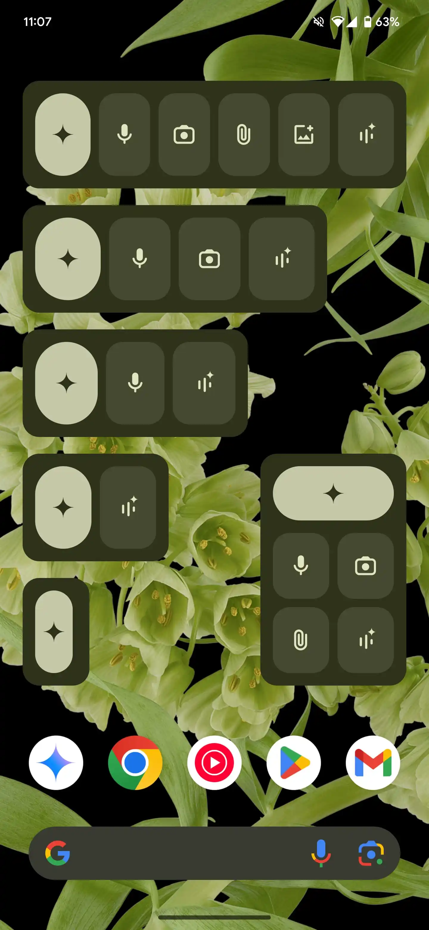 Gemini widget on Android, large size