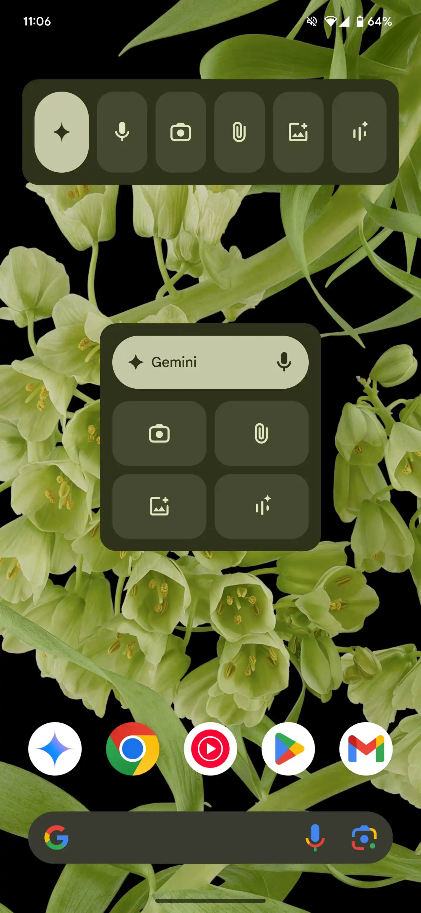 Gemini widget for Android, compact size