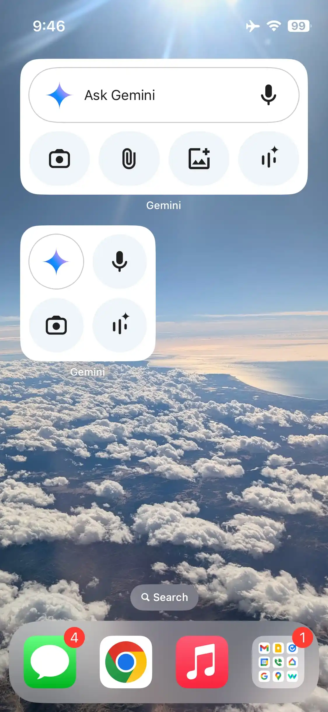 Віджет Gemini для головного екрану iPhone 2